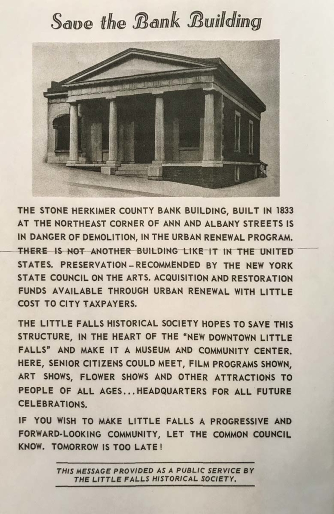 Save the Bank Building | Little Falls Historical Society Museum | Little Falls NY