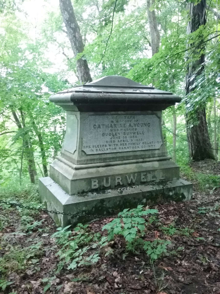 Inscription on Dudley Burwell monument.