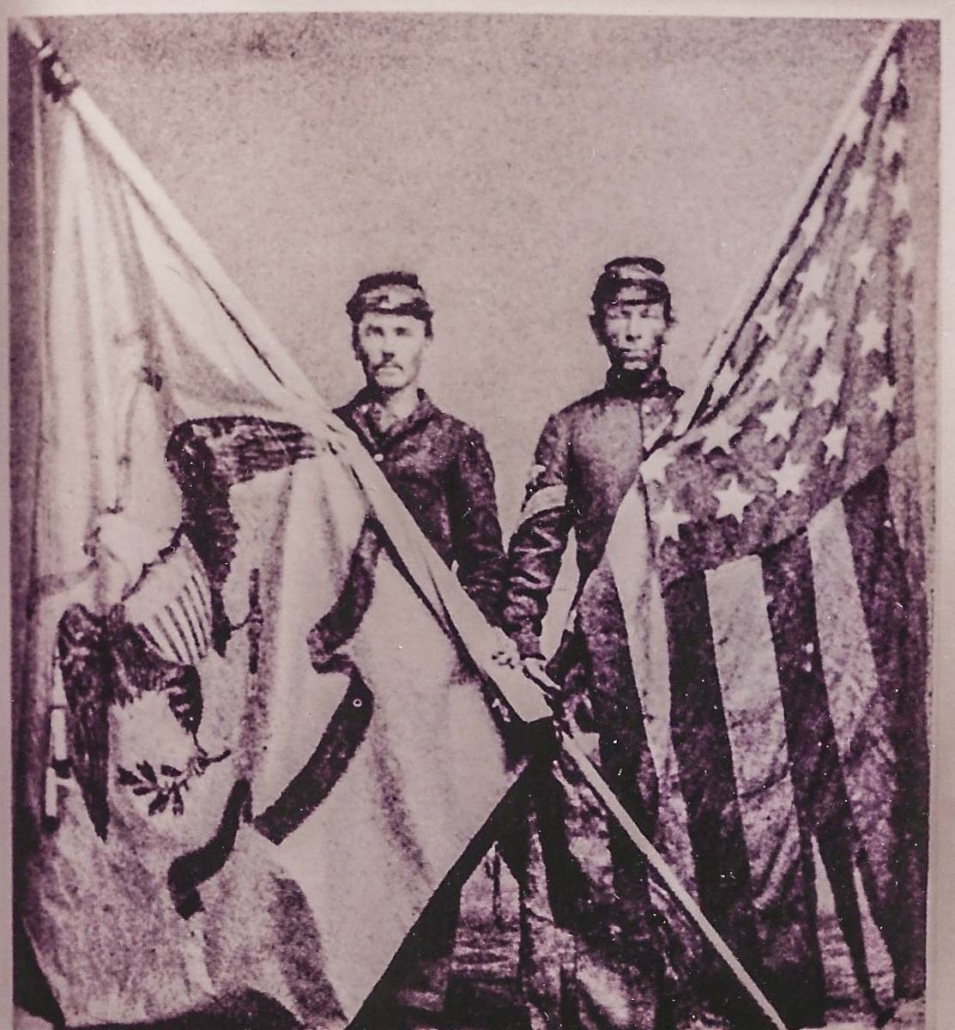 The National Colors and Regimental Flag of the 34th N.Y.