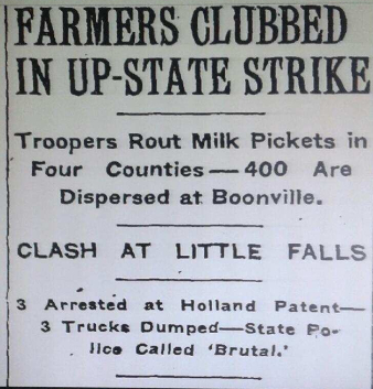 “Farmers Clubbed In Upstate Strike”, The New York Times, 1 August, 1930