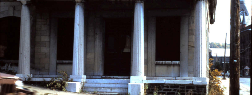 A view of the building as it appeared prior to scheduled demolition.