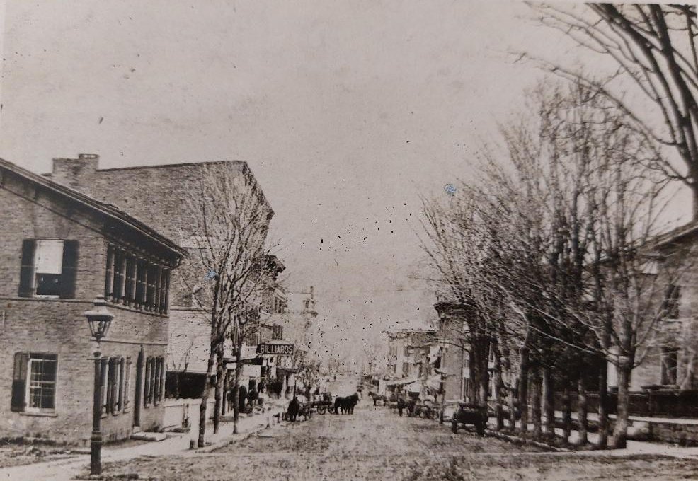 Main Street circa 1880, looking west from Mary St