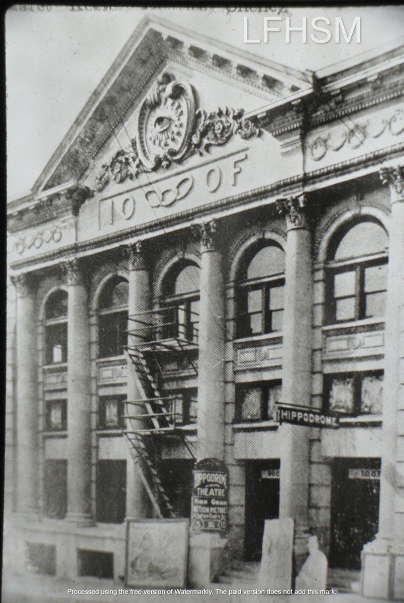 The Hippodrome | According to the Cooney Archives: This Day In History …” In 1910, Winford Henry Linton operated the "Hippodrome Theatre" in the I.O.O.F. Hall on William Street. He also operated the "Lintonian" in the Skinner Opera House.” | The Schine brothers purchased the Hippodrome Theater in the early 1920s | Photo c.1920