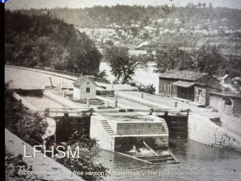 1825 Erie Canal Lock 36 | E36 : Lock 36, known as the Mile Lock, which had a mule shed, where mules could be rented, which was located just a tad south east of Lift Lock 17. | Lock 36 was Converted into a double lock in 1880s, allowing boats to navigate simultaneously east and west on the Erie Canal | The remnants of Lock 36 can be viewed southeast of Lift Lock 17, in proximity to the lower parking lot.